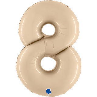Grabo Cream Satin Number 8 Foil Balloon (40")