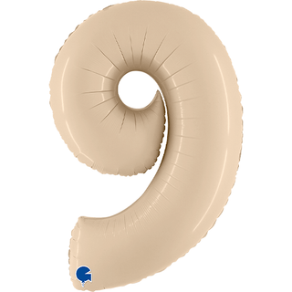 Grabo Cream Satin Number 9 Foil Balloon (40")