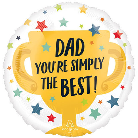 Dad You're Simply The Best Round Foil Balloon (18")