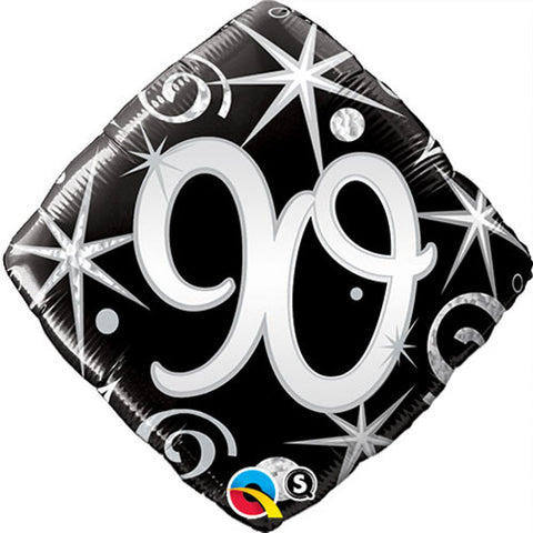 Elegant Sparkles & Swirls Foil Balloon - Age 90 (18")