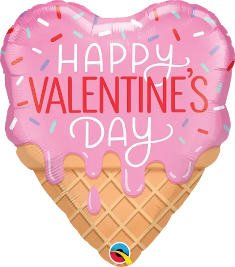 Valentine's Waffle Cone Foil Balloon (21")