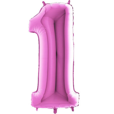 Grabo Fuchsia Number 1 Foil Balloon (40")