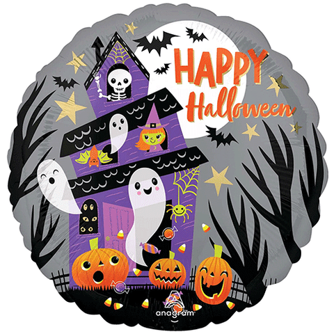 Halloween Ghost House Foil Balloon (18")
