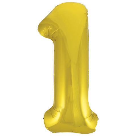 Unique Gold Number 1 Foil Balloon (34')
