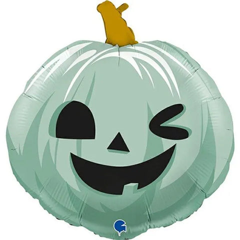Grabo Funny Green Pumpkin Face Foil Balloon (22")