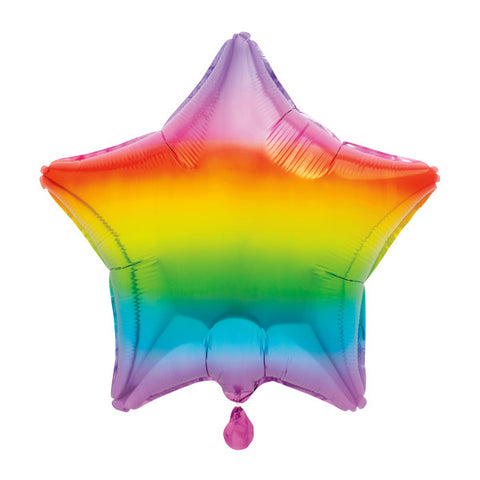 Gradient Rainbow Star Foil Balloon (20")