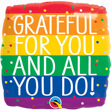 Grateful Fo You Square Foil Balloon (18")