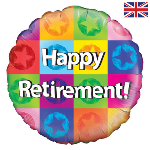Happy Retirement Colourful Stars Foil Balloon (18")