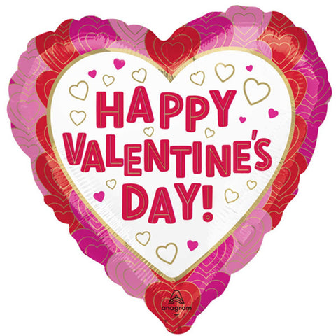 Happy Valentine's Day Hearted Foil Heart Balloon (18")