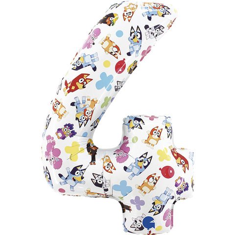 Grabo Bluey Number 4 Foil Balloon (26")