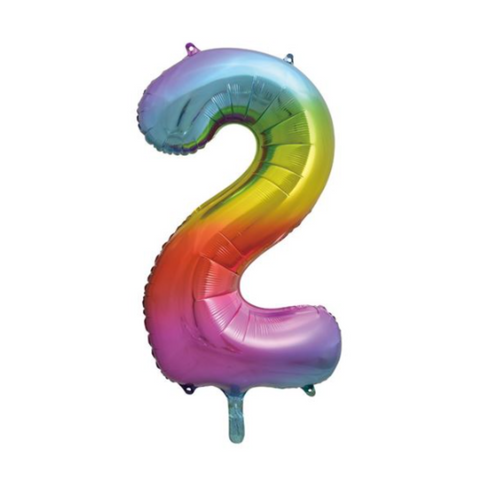 Sensations Rainbow Trendies Number 2 Foil Balloon (34")