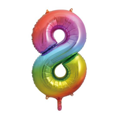 Sensations Rainbow Trendies Number 8 Foil Balloon (34")
