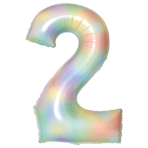 Amscan Pastel Rainbow Number 2 Foil (34")