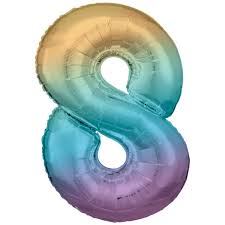 Riethmuller Rainbow Number 8 Foil Balloon (33")