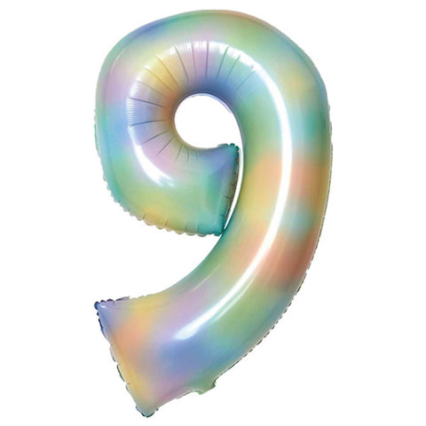 Amscan Pastel Rainbow Number 9 Foil (34")