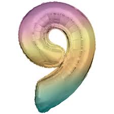 Riethmuller Rainbow Number 9 Foil Balloon (33")