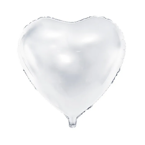Party Deco White Heart Foil Balloon (18")