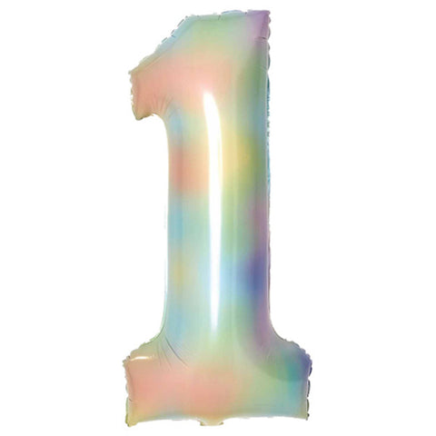 Amscan Pastel Rainbow Number 1 Foil (34")