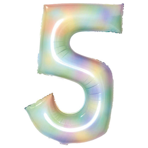 Amscan Pastel Rainbow Number 5 Foil (34")