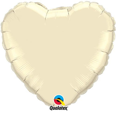 Pearl Ivory Heart Foil Balloon (18")