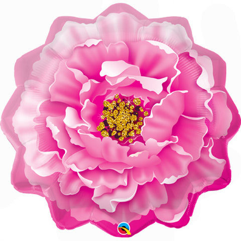 Pink Peony Flower Supershape Foil Balloon (33")