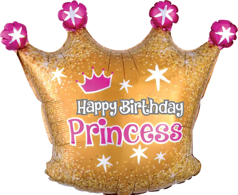 Princess Gold Crown Foil Balloon (20")