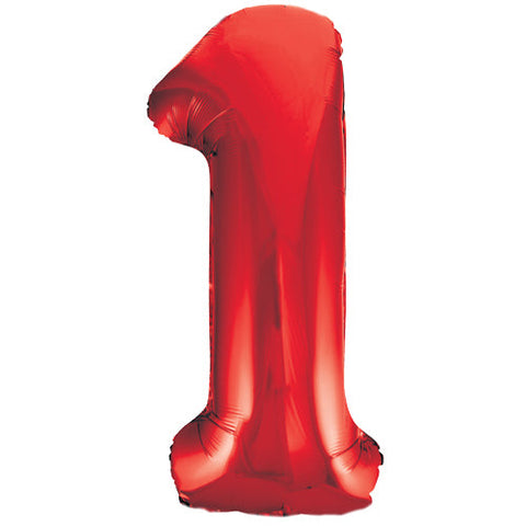 Unique Red Number 1 Foil Balloon (34")
