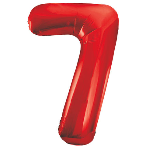Unique Red Number 7 Foil Balloon (34")