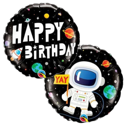 Space Theme Happy Birthday Foil Balloon (18")