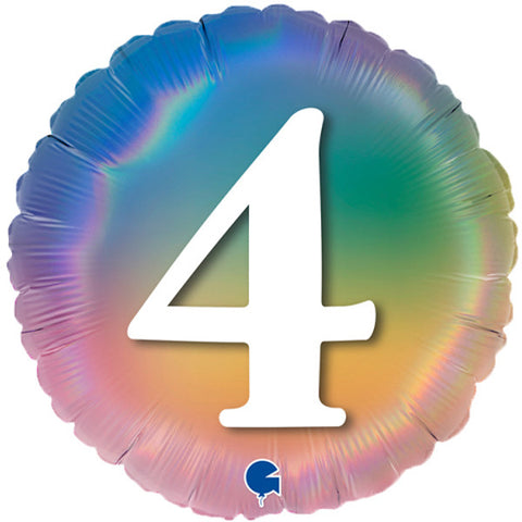 Colourful Rainbow Age 4 Foil Balloon (18")