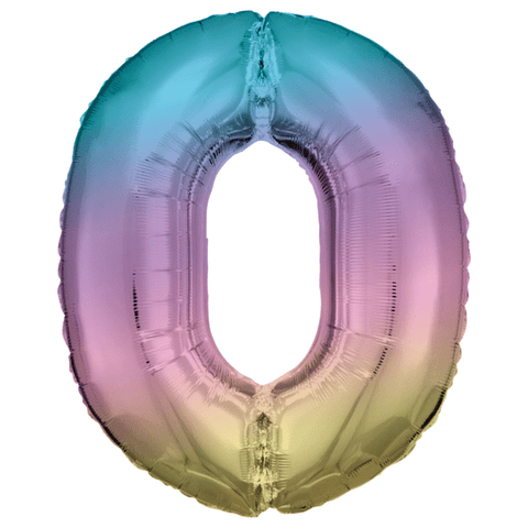 Riethmuller Rainbow Number 0 Foil Balloon (33")