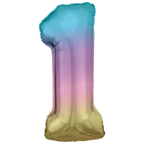 Riethmuller Rainbow Number 1 Foil Balloon (33")