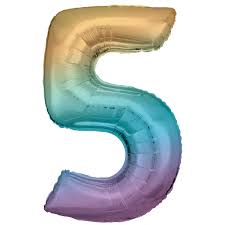 Riethmuller Rainbow Number 5 Foil Balloon (33")
