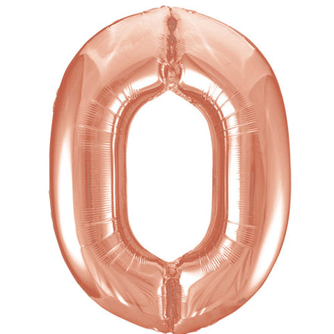 Unique Rose Gold Number 0 Foil Balloon (34")