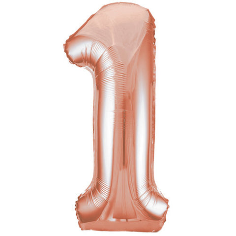 Unique Rose Gold Number 1 Foil Balloon (34")