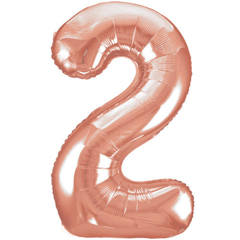 Unique Rose Gold Number 2 Foil Balloon (34")