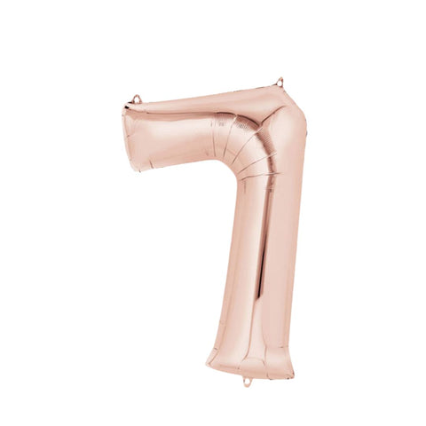 North Star Rose Gold Number 7 Foil Balloon (16")
