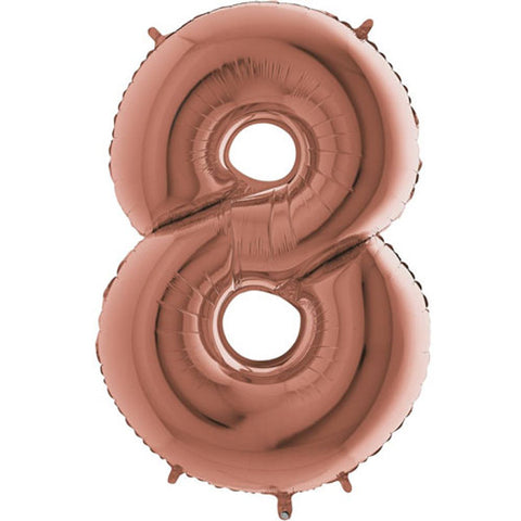 Grabo Rose Gold Number 8 Foil Balloon (40")
