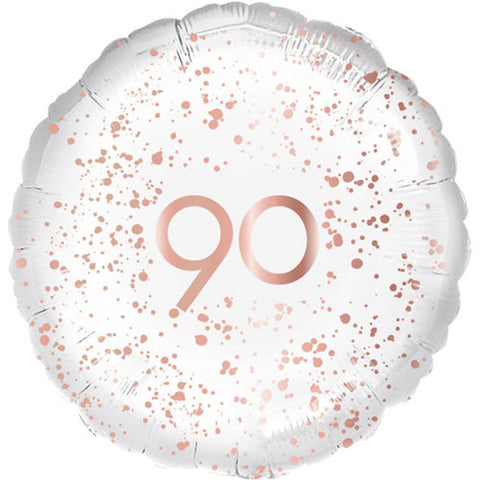 Rose Gold & White Foil Balloon - Age 90 (18")
