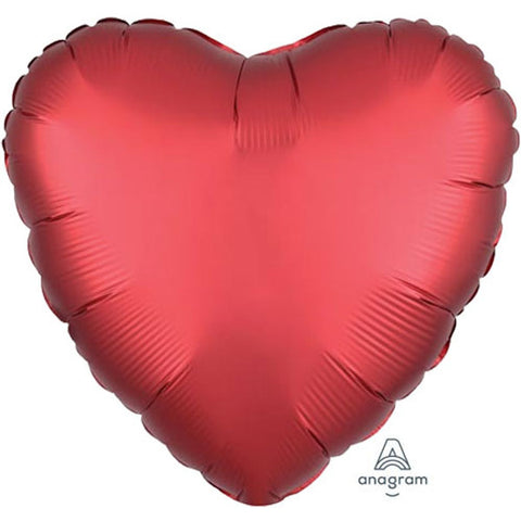 Sangria Satin Luxe Heart Foil Balloon (17")