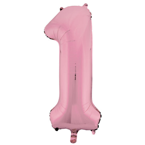 Unique Lovely Pink Number 1 Shaped Foil Balloon (34")
