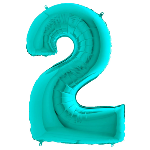 Grabo Tiffany Blue Number 2 Foil Balloon (40")