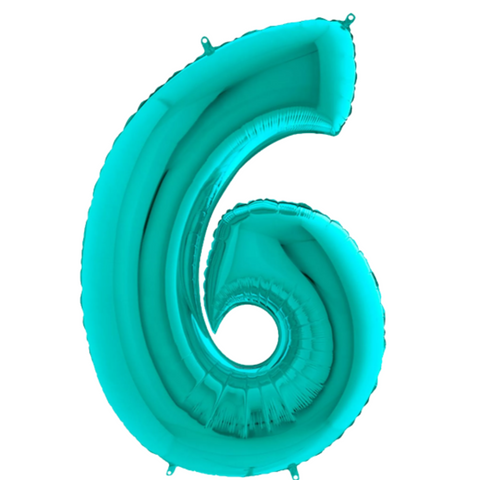 Grabo Tiffany Blue Number 6 Foil Balloon (40")