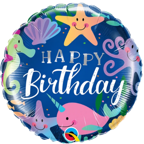 Under the Sea Happy Birthday Foil Balloon (18")