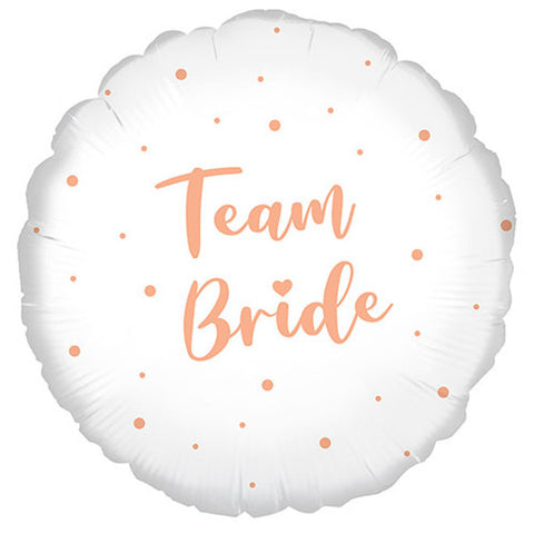Team Bride Rose Gold Dots Foil Balloon (18")