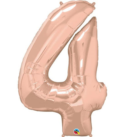 Qualatex Rose Gold Number 4 Foil Balloon (34")