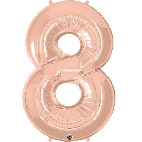 Qualatex Rose Gold Number 8 Foil Balloon (34")