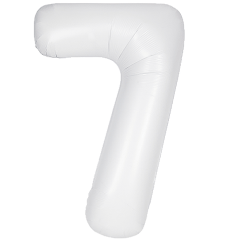 Unique Matte White Number 7 Foil Balloon (34")