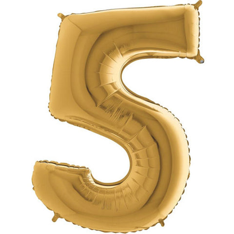 Grabo Gold Number 5 Foil Balloon (40")