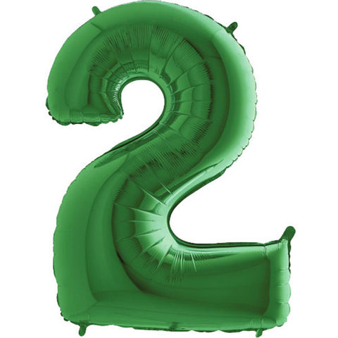 Grabo Green Number 2 Foil Balloon (40")